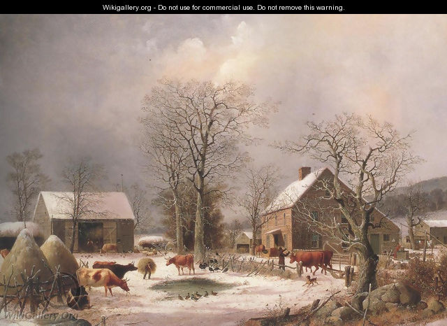 Farmyard In Winter 1847 - George Henry Durrie