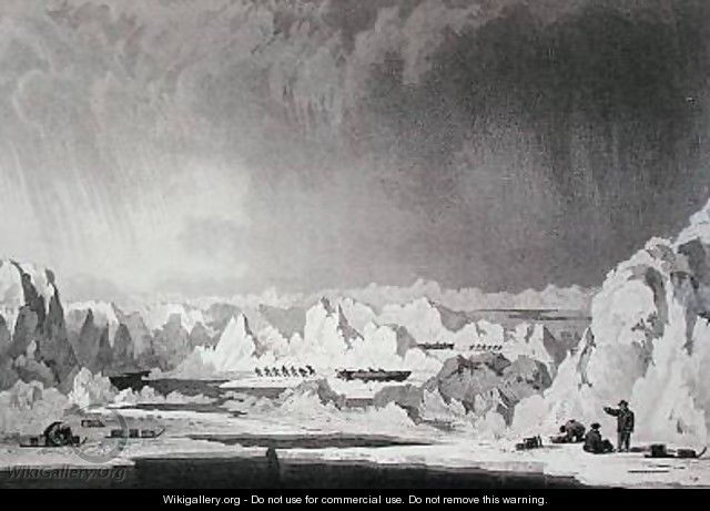 Travelling among hummocks of ice - Captain George Francis Lyon