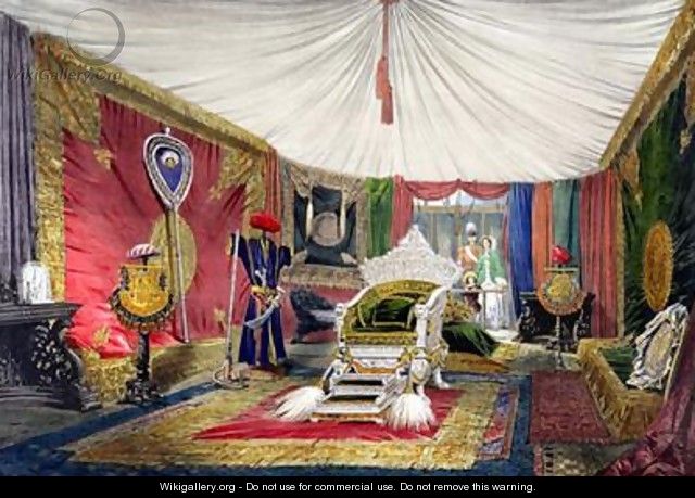 View of the tented room and ivory carved throne - Peter Mabuse