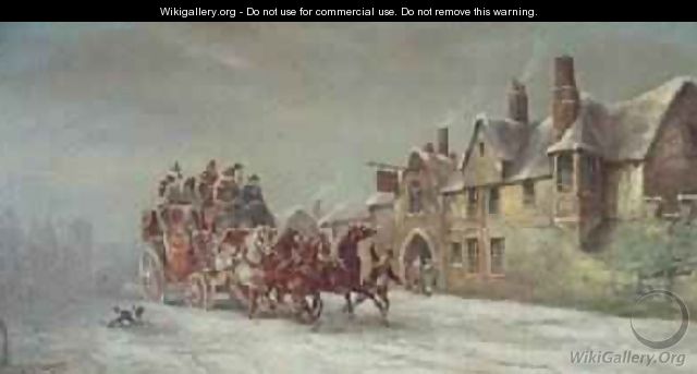 A Stage Coach Arriving at the Star Inn in Winter - John Charles Maggs