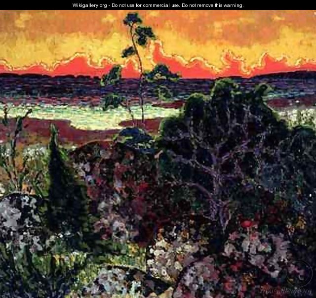Landscape with a Red Cloud 1913-14 - Konrad Magi