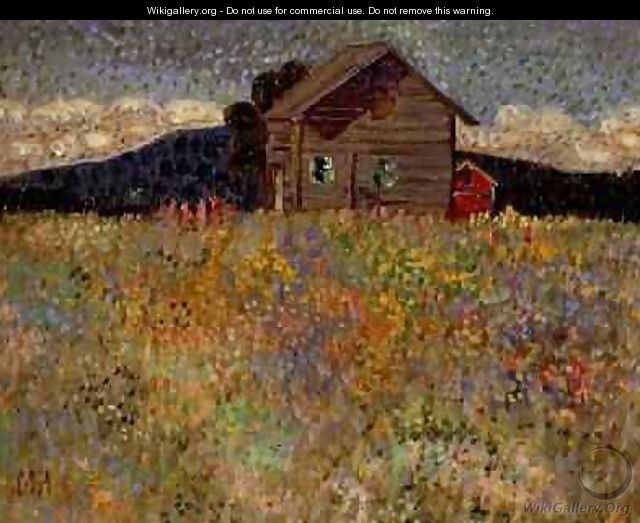 Small Wooden House in a Flowering Meadow 1909 - Konrad Magi
