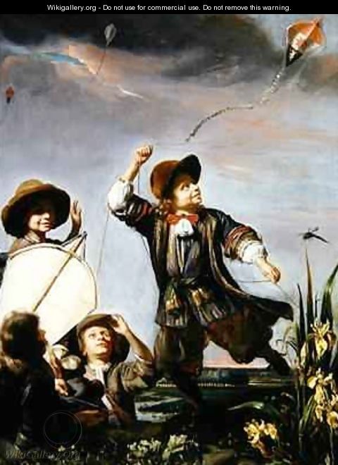 Boys Flying Kites - (attr. to) Maes, Godfried