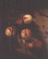 Bough of peaches against a wall with snails - Nicolaes Maes