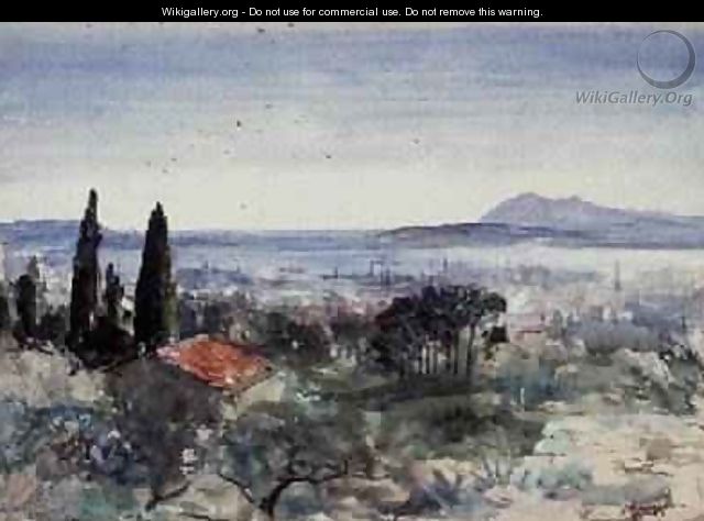 Looking Down on the Harbour of Toulon - John MacWhirter