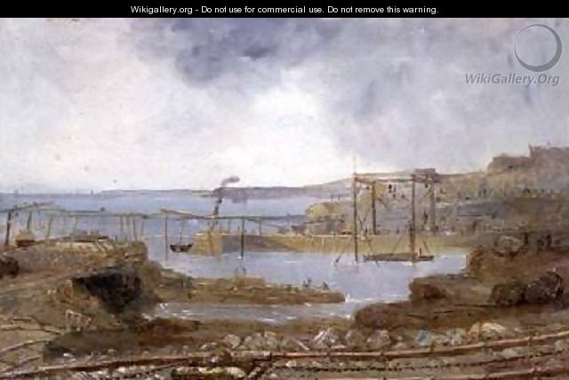 Sketch of Inner Harbour A Temporary Crane May 1829 - Robert Mackreth