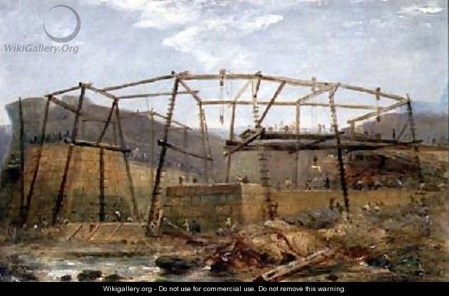 Spur Points of Piers of Inner Harbour with Cofferdam May 1829 - Robert Mackreth