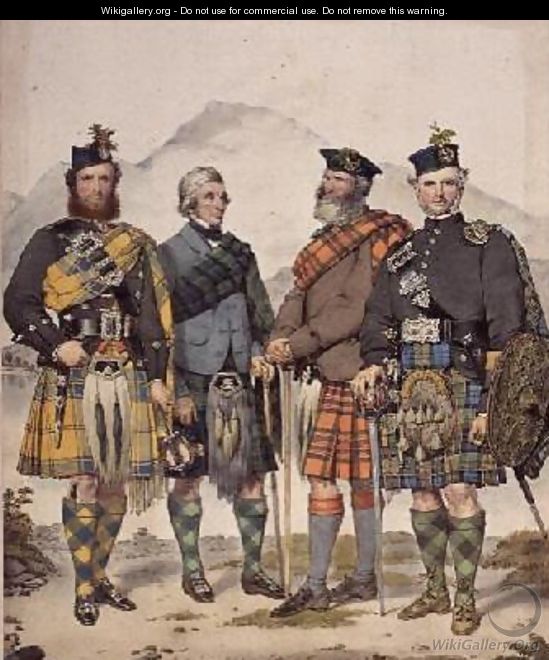 Four Gentlemen in Highland Dress 1869 - Kenneth Macleay