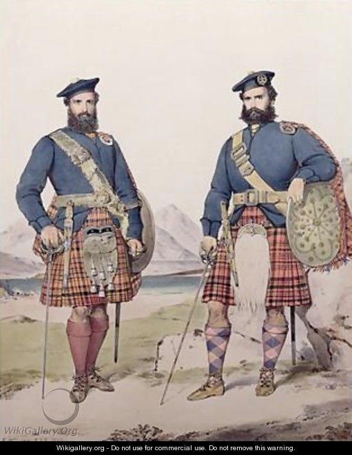 Two men in Highland dress - Kenneth Macleay