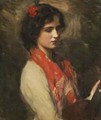 Young Woman with Mandolin 1901 - Harrington Mann