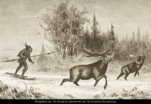 A Native American Moose hunting in the North Western Territory 1880 - Reverend Samuel Manning