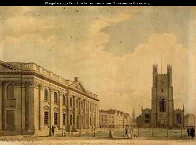 The South Front of the Senate House and West End of St Marys Church Cambridge 1799 - Thomas Malton, Jnr.