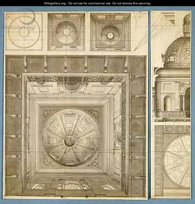 Designs for a domed and pillared ceiling - Thomas Malton, Jnr.