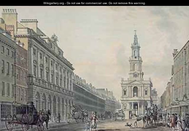 The Strand with Somerset House and St Marys Church - Thomas Malton, Jnr.