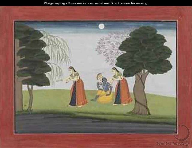Krishna Vanishes from His Favourite - (attr. to) Manaku, The Family of