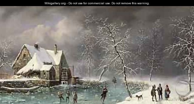 Winter Scene - Louis Claude Mallebranche