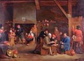Tavern interior with card players - Victor Mahu