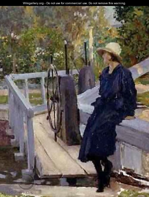 Girl by a Lock - William Henry Margetson