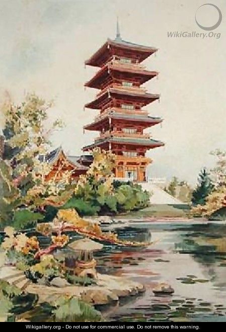 Japanese Tower in the Royal Park at Laeken Belgium 3 - (after) Marcel, Alexandre Auguste Louis
