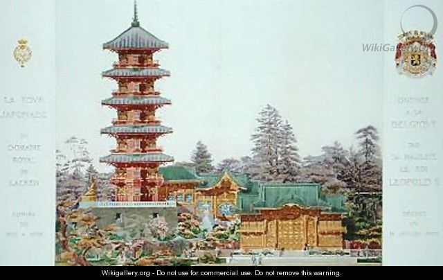 Japanese Tower in the Royal Park at Laeken Belgium 2 - (after) Marcel, Alexandre Auguste Louis