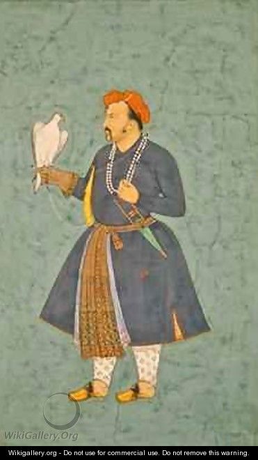 Portrait of Jahangir holding a Falcon 1600-10 - (attr. to) Manohar