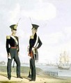 Royal Marine Artillery Officers plate 8 from Costume of the Royal Navy and Marines - L. and Eschauzier, St. Mansion