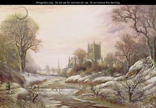 Worcester from the South West in the Snow - Charles Leaver