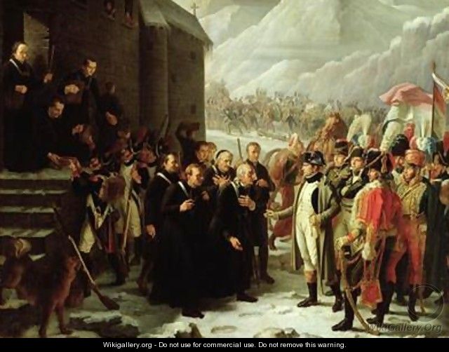 The First Consul Visiting the Hospice of Mont Saint-Bernard - Charles-Jacques Lebel