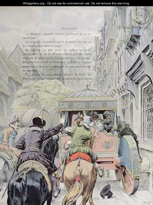 Assassination of Henri IV by Francois Ravaillac in the rue de la Ferronerie on 14th May 1610 - Maurice Leloir