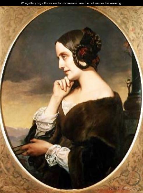 Portrait of the Countess Marie dAgoult 1805-76 - Henri (Karl Ernest Rudolf Heinrich Salem) Lehmann
