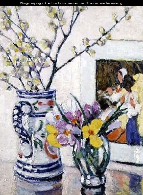 Still life with flowers in a vase - Rowley Leggett