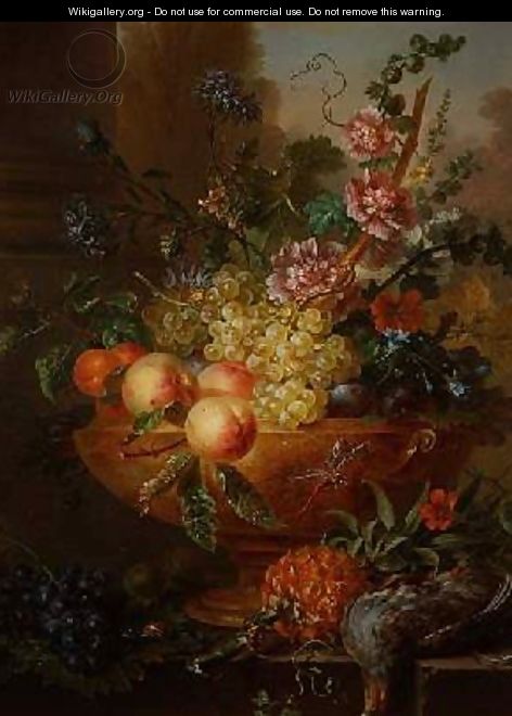 Still Life of Fruits and Flowers - Willem van Leen