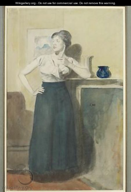 Portrait of Lyndra the Artists Wife - Derwent Lees