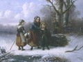 Three Girls in a Winter Landscape - Alexis de Leeuw