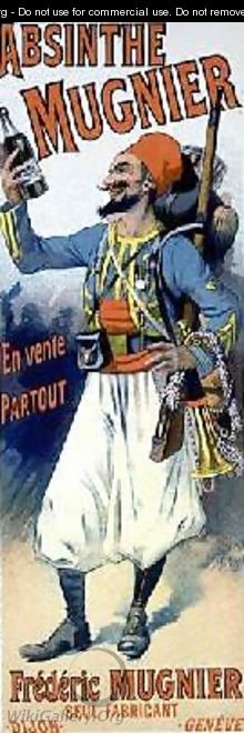 Reproduction of a poster advertising Absinthe Mugnier - Lucien Lefevre