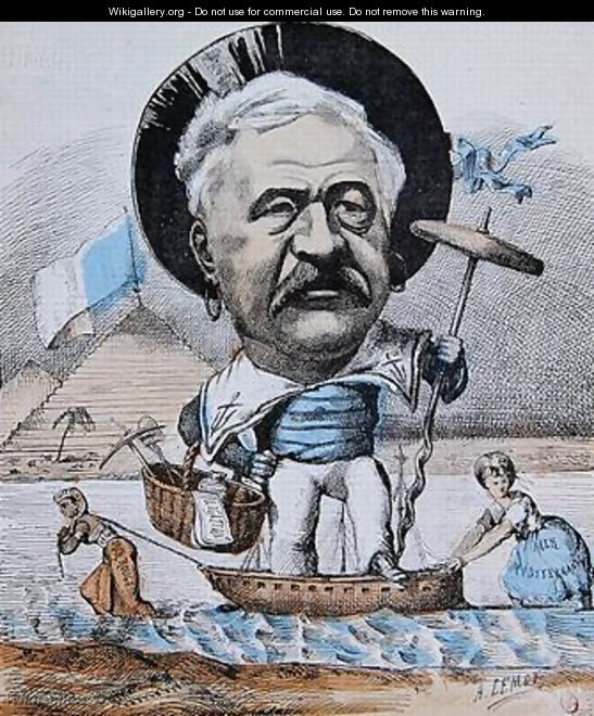 Caricature of Ferdinand de Lesseps - A Lemot