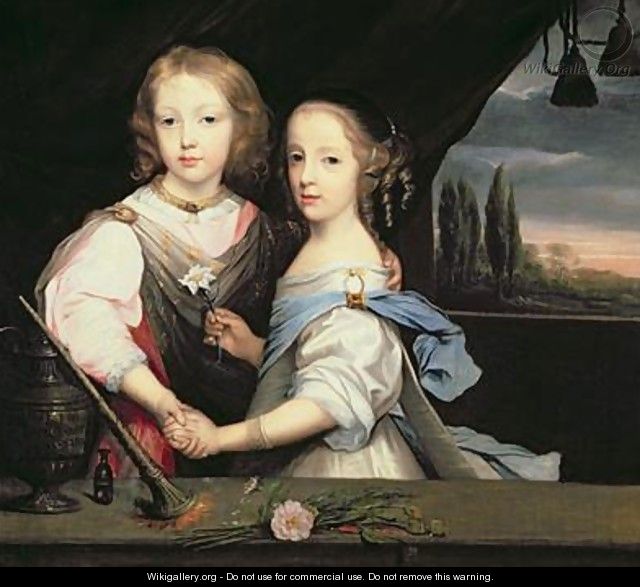 Portrait of Winston and Arabella 1648-1730 Churchill children of Sir Winston Churchill - Sir Peter Lely