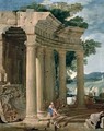 Landscape with ruins and a shepherd - Jean Lemaire