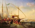 Naval Battle of Imbre in 1346 - Eugene Lepoittevin