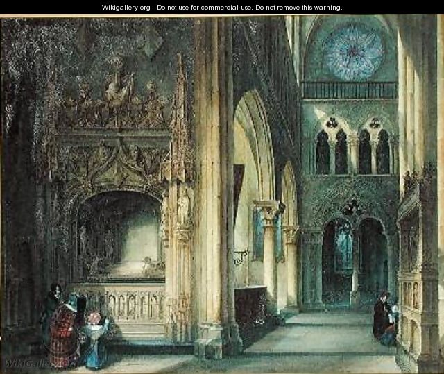 Interior of a Church - Charles Louis Lesaint