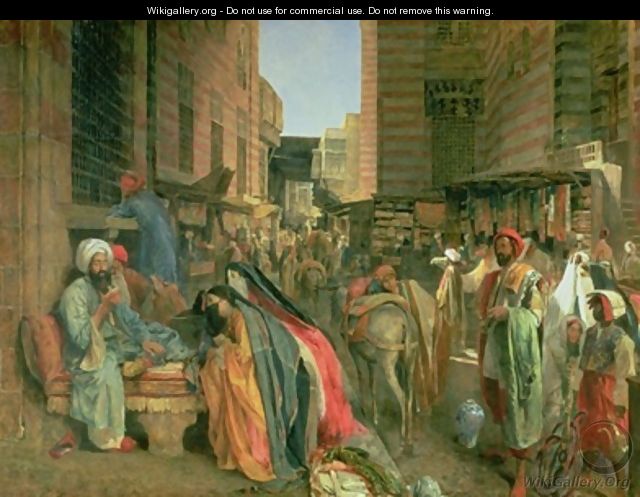 The Street and Mosque of the Ghooreyah Cairo - John Frederick Lewis