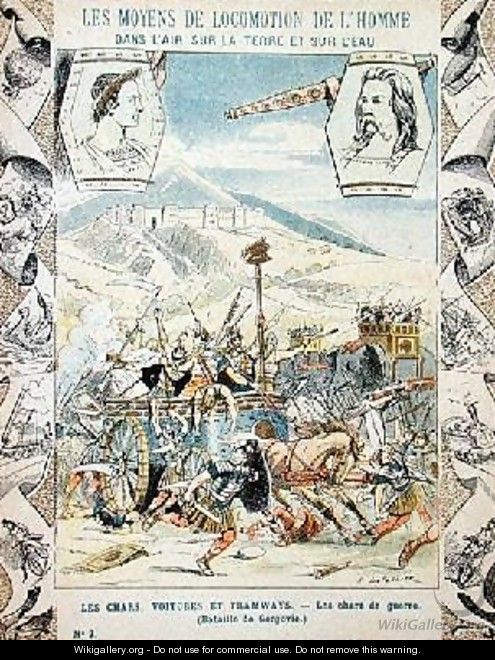 Gaulish war chariots at the Battle of Gergovia - E. Letellier