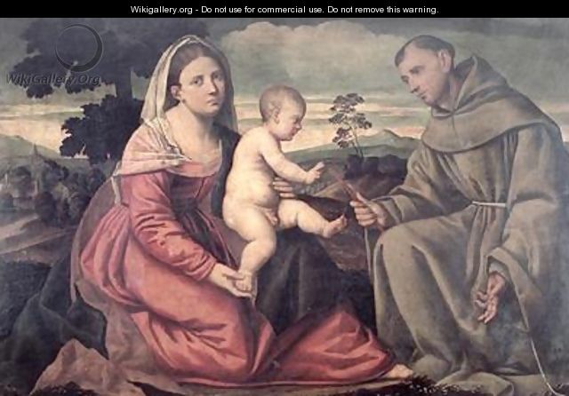 Madonna and Child with St Francis 1540 - Bernardino Licinio