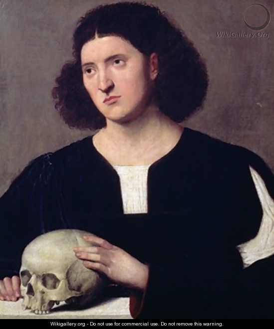 Portrait of a Young Man with a Skull - Bernardino Licinio