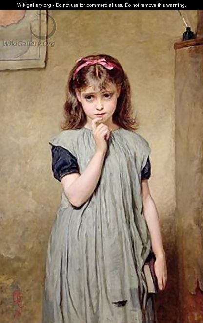 A Young Girl in the Classroom 1876 - Charles Sillem Lidderdale