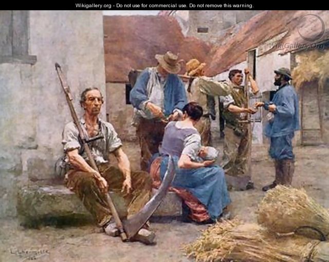 The Harvesters Pay after the original of 1882 - (after) Lhermitte, Leon