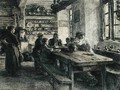 Figures in a Kitchen Interior 1895 - Leon Augustin Lhermitte