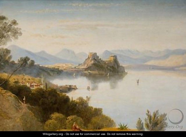 Albanian Mountains with Corfu in Distance - William James Linton