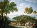An Extensive Italianate Landscape with a Sacrifice 1728 - Hendrik Frans Van Lint