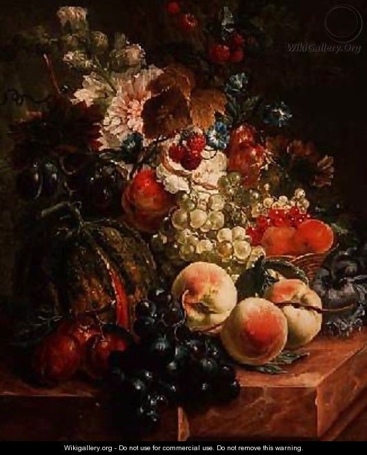 Still Life of Fruit and Flowers - Johannes or Jacobus Linthorst